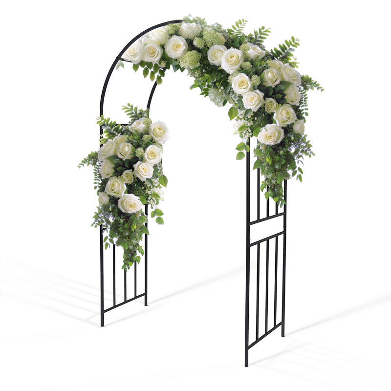 85.8" H × 42.2" W Metal Garden Arch Outdoor Climbing Plants Support Rose Arch Wedding Flower Arch