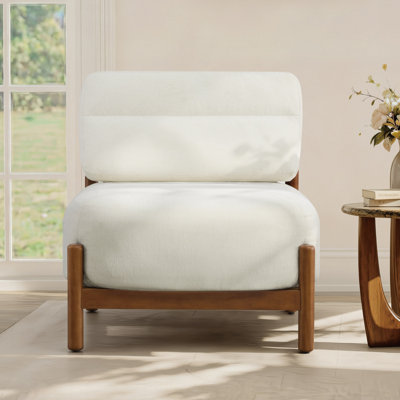 Chaise d'appoint en bois massif au design intemporel et grain de bois naturel