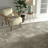 Yellow Hand-Knotted Wool Concentric Geometry Motif Geometric Modern Contemporary Carpet Rug