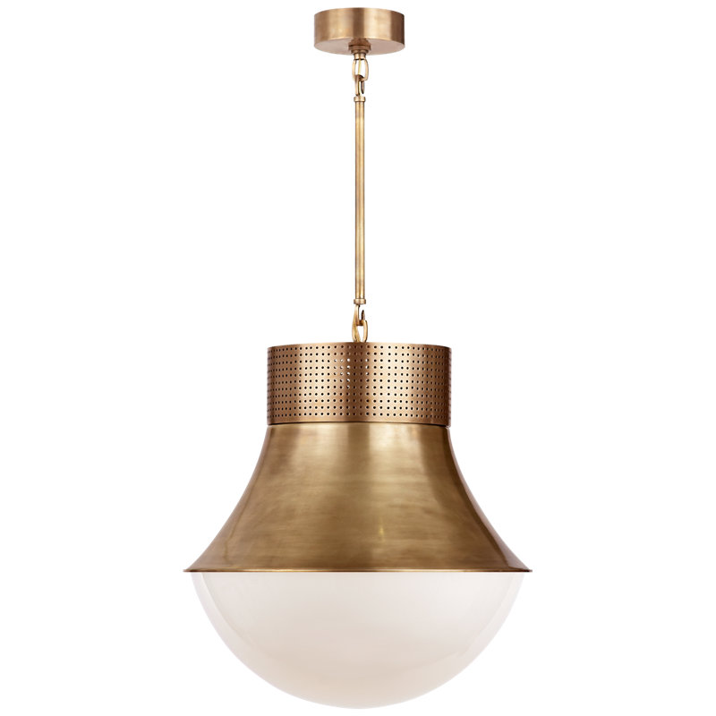 Kelly Wearstler Precision Small Pendant, Antique-Burnished Brass, 19" H x 17" W x 17" D