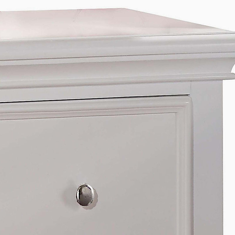 Pine Wood Nightstand With 2 Drawers, White