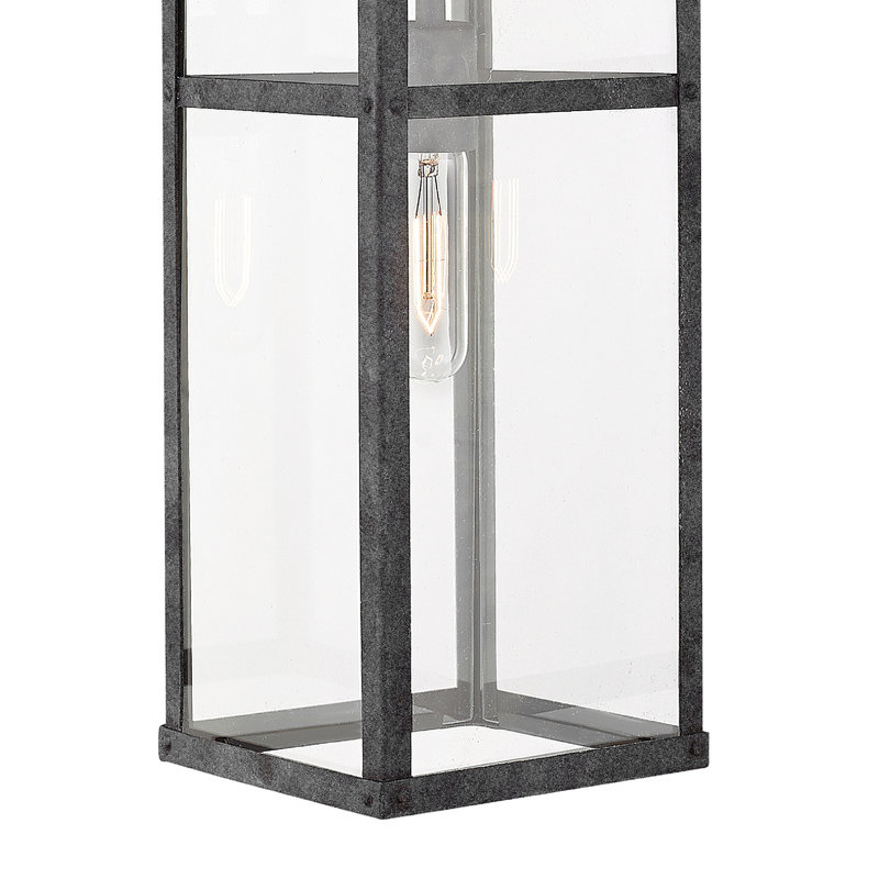Porter Outdoor Wall Lantern, Aged Zinc, 22" H x 6.5" W x 8.25" D