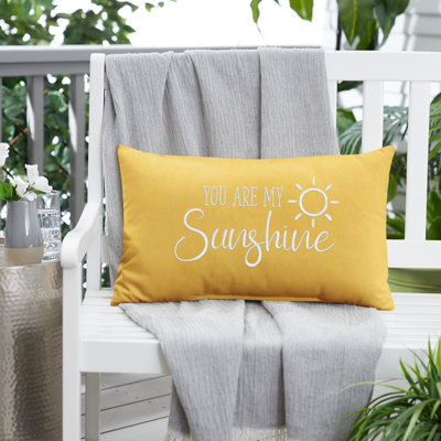 Embroidered Outdoor Throw Pillow