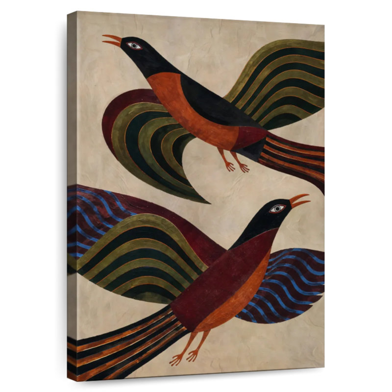 Patterned Bird Print, 45" H x 30" W