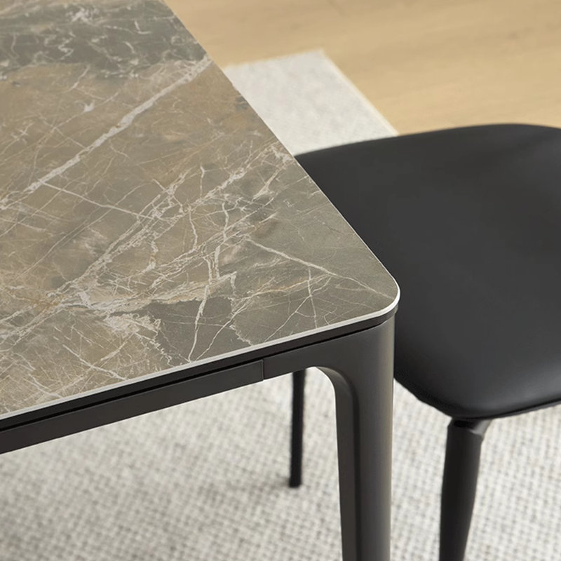 Ensemble de table de salle à manger rectangulaire en aluminium Minimalist, H 29,1 po x L 59 po x l 31,4 po