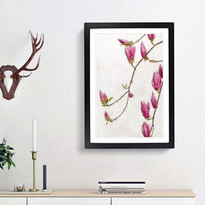 Pink Floral Flowers - Framed Print