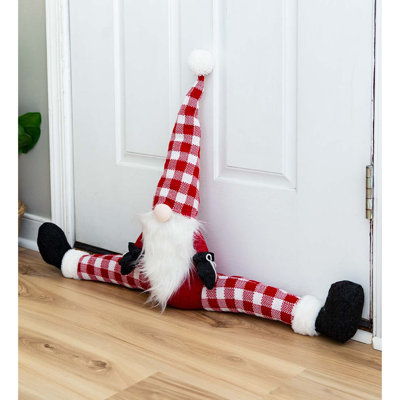 Christmas Gnome Buffalo Fabric Draft Stopper