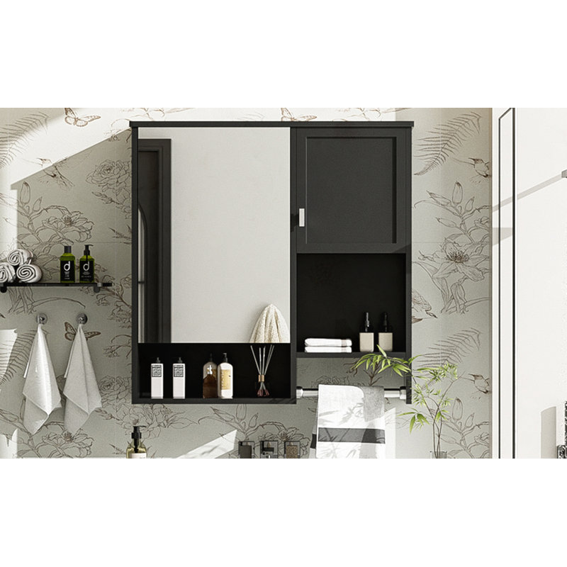 Wall Mounted Bathroom Medicine Cabinet, Black