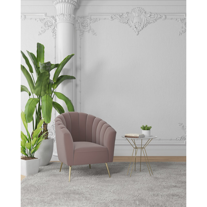 Hurwitz Velvet Barrel Chair, Blush