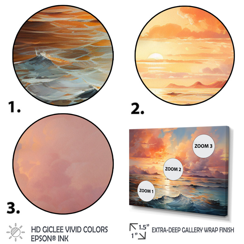 «Clouds Ethereal Horizon», art sur toile, H 30 po x l 40 po x P 1,5 po, Encadrement argenté
