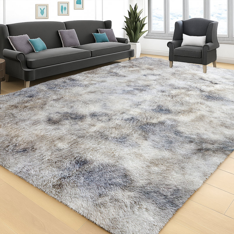 Non-Slip Soft Shaggy Silver-Shade Rug, Runner 60 x 220 cm