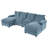 U-Shaped Chenille Sectional Sofa with Adjustable Armrest Pillows
