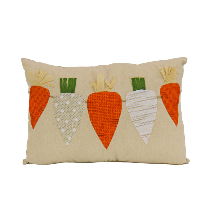 National Tree Company 18"x10" String of Carrots Easter Pillow
