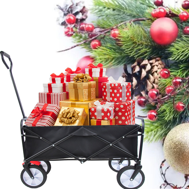 Chariot de plage pliant Wagon Garden (noir), H 46,46 po x l 40,55 po x P 21,26 po, Noir