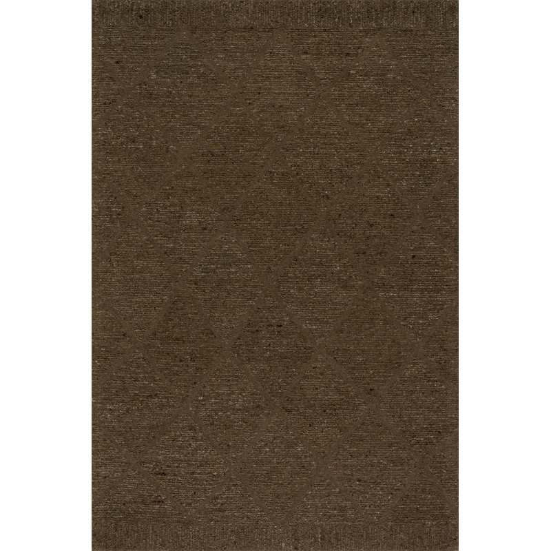 Julina Trellis Bohemian Wool Area Rug, Rectangle 4' x 6', Green