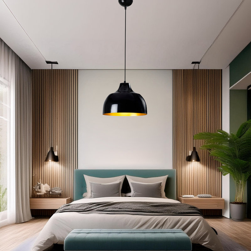 Luminaire suspendu simple en métal