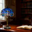 Lampe de table de style Tiffany avec abat-jour en verre coloré libellule bleue, lampe fabriquée à la main de 12 pouces pour la décoration de la chambre à coucher et du salon, ampoule incluse