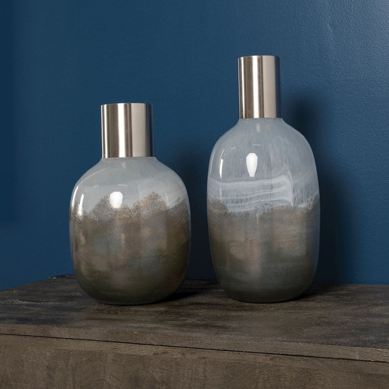 Vase de table en verre 16 po Aquinas, H 16 po x l 7 po x P 7 po
