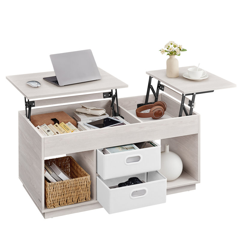 Ronit Lift Top Coffee Table with Storage, Beige