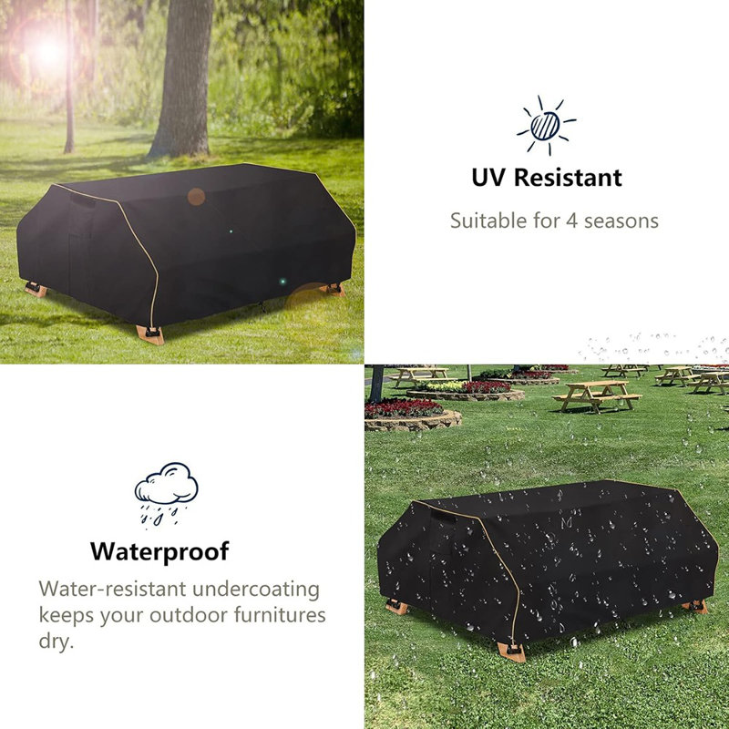Waterproof Picnic Table Cover With Bench Cov...