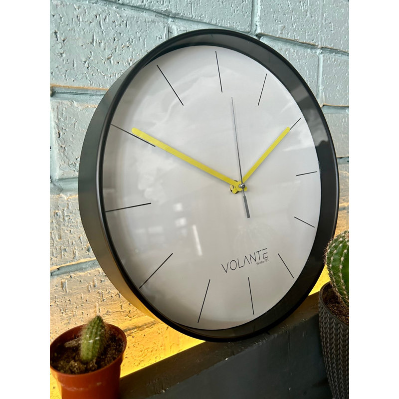 Horloge murale Kulreet, Noir, jaune, blanc
