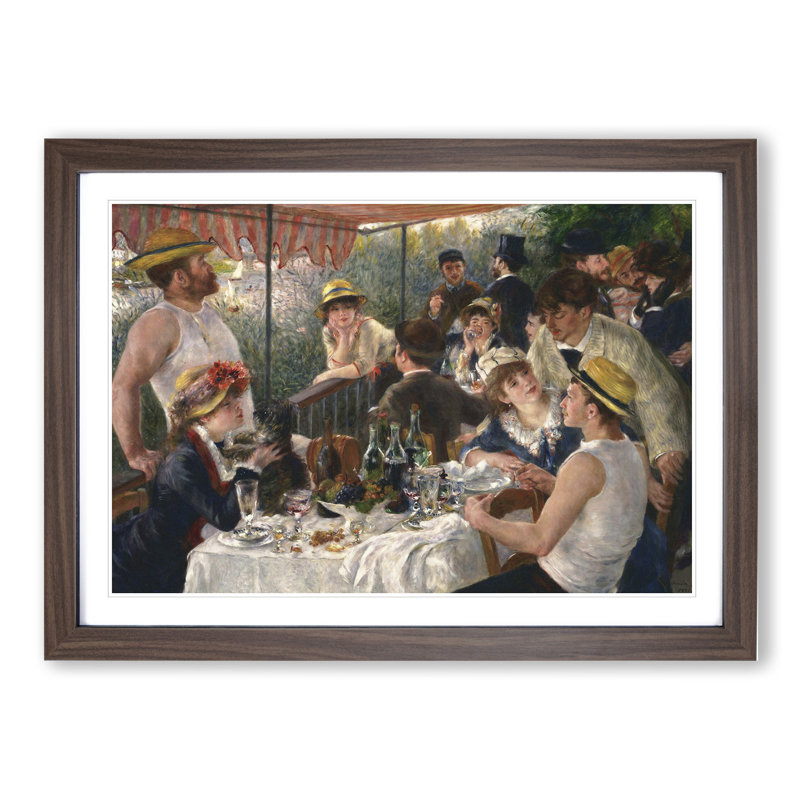 Luncheon of the Boating Party by Pierre-Auguste Renoir - Picture Frame Painting on MDF, Walnut Framed