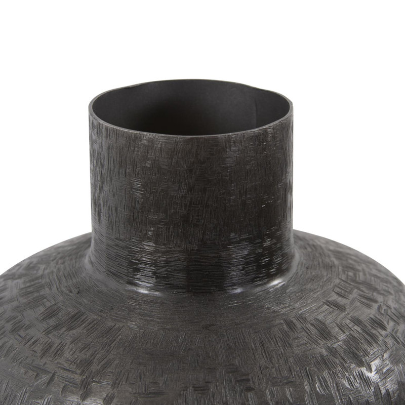Vase gravé à l'eau, H 18 po x l 8 po x P 8 po, Gris