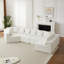 Canapé modulaire à assise profonde en L de 151,6 pouces avec canapé modulaire en tissu chenille de 11,6 po et 11 coussins inclinables incurvés sans assemblage requis Beige-2099555730