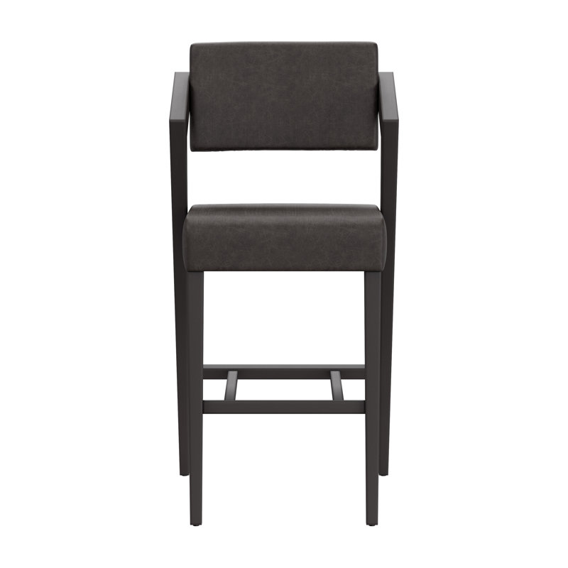 Kynlee Upholstered Counter Stool, Blackwash, Bar Stool (30" Seat Height)