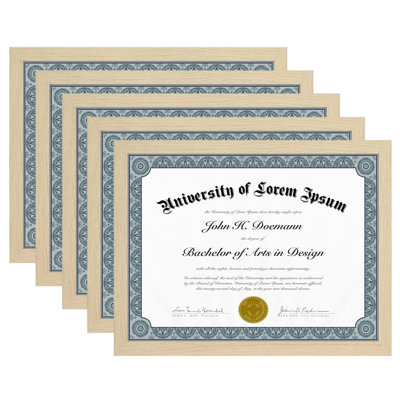5 Pack Of Picture Frames - Plexiglass Cover - Black