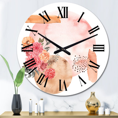 Abstract Geometric Shapes In Earth Tones IV - Traditional Wall Clock