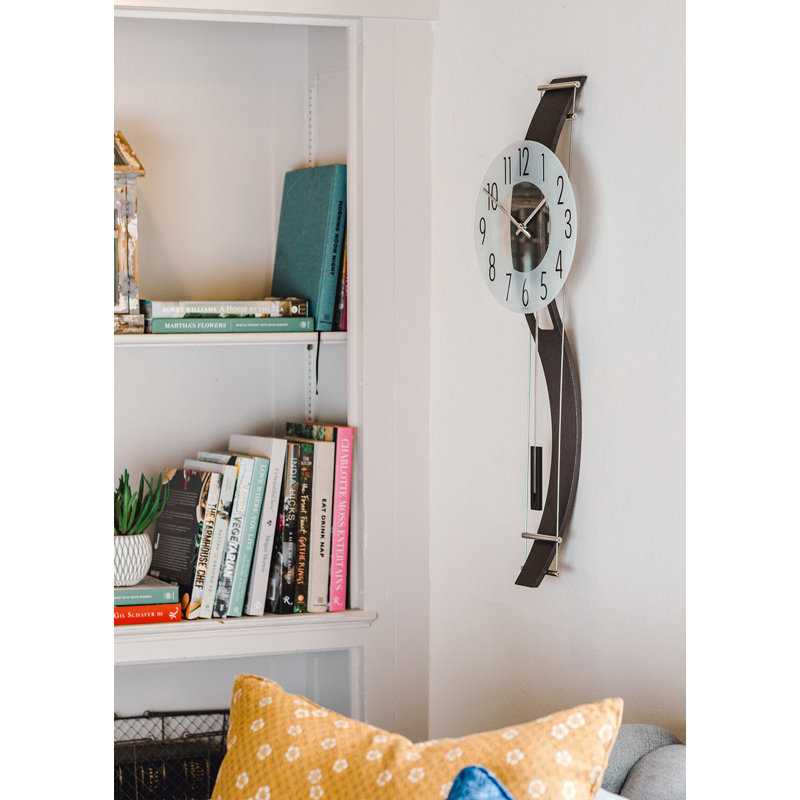 Kennington Wood Pendulum Wall Clock, Anthracite