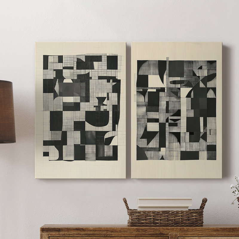 ABSTRACT Series DCCCLxxxviii - Toile tendue avec châssis de qualité supérieure - Prêt à être accroché, H 27 po x l 36 po