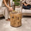 Table d'appoint d'extérieur en forme de souche d'arbre de 15 pouces