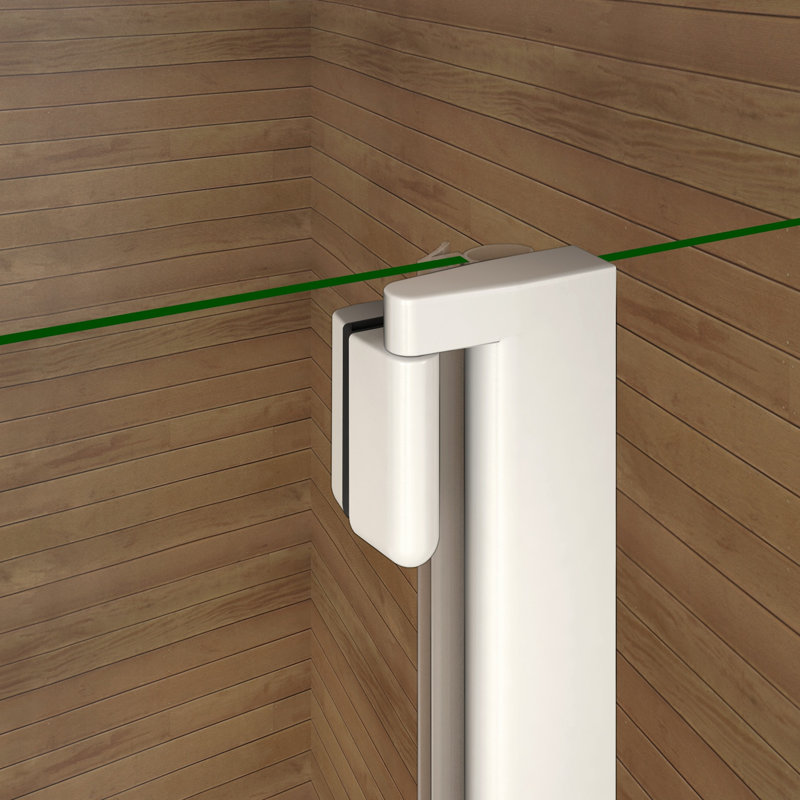 Mentone 990mm - 1000mm W x 1400mm H Pivot Semi-Frameless Tub Door with Clear Glass