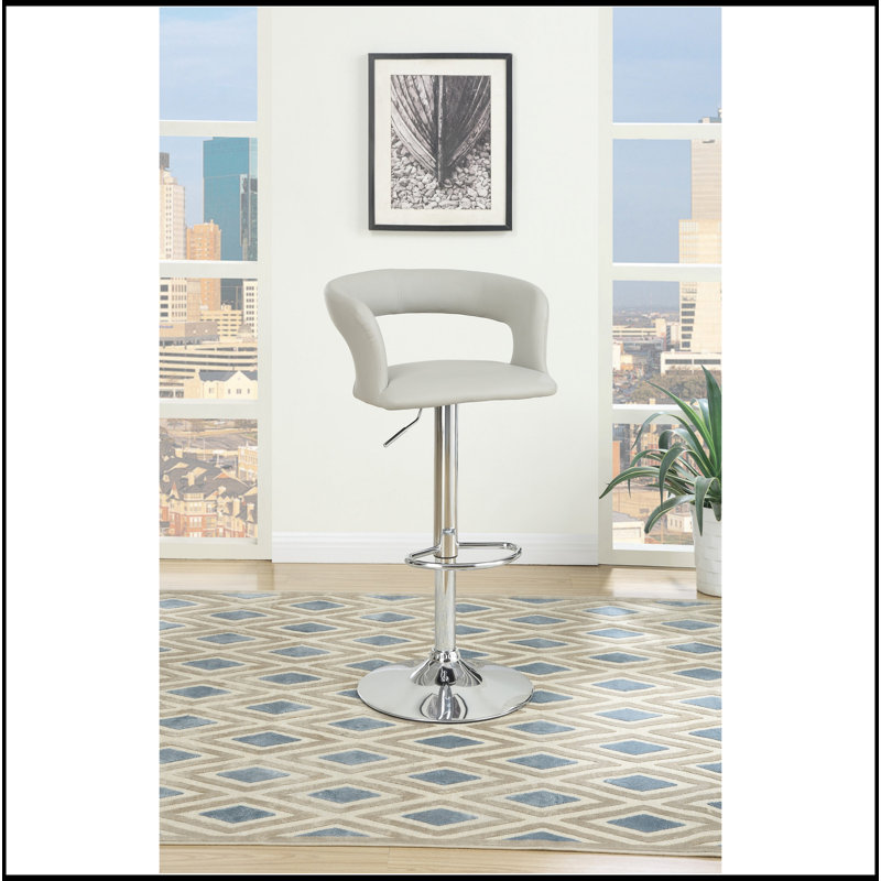 Ensemble de 2 tabourets de bar et tabourets de bar à hauteur réglable en PVC / similicuir, Blanc