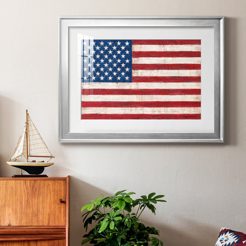 «Old Glory», reproduction encadrée de qualité supérieure - prête à être accrochée, H 18,5 po x l 24,5 po, Argent argent