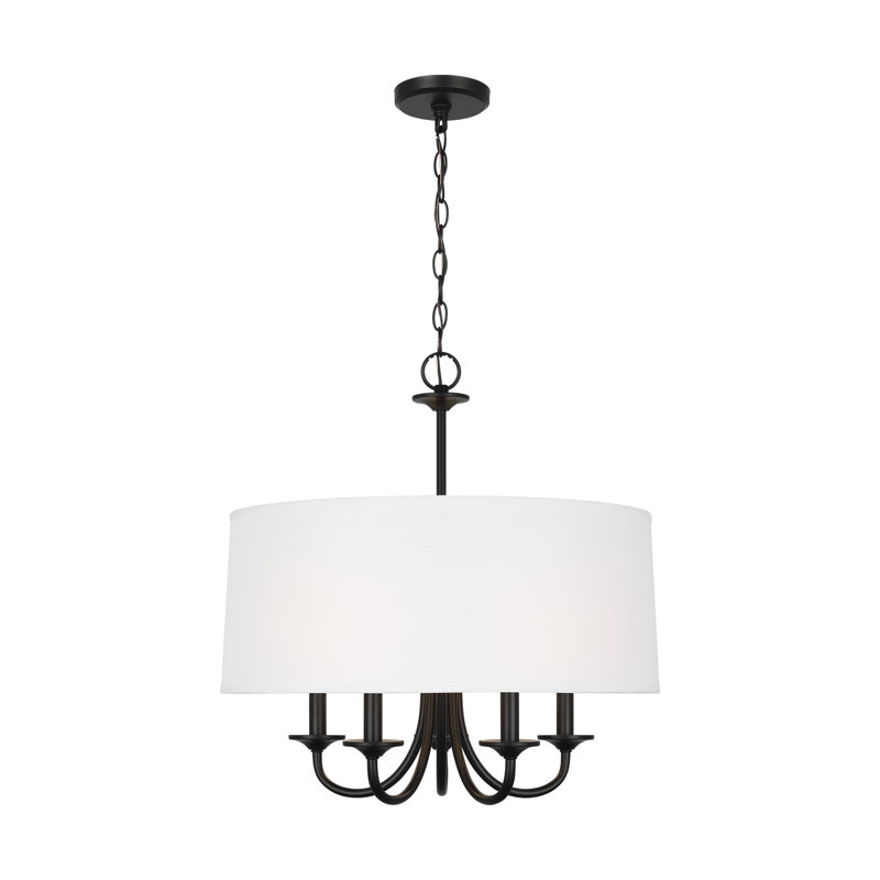 Lustre cinq lumières à abat-jour Seville de Génération Éclairage , Oui, Nuit noire