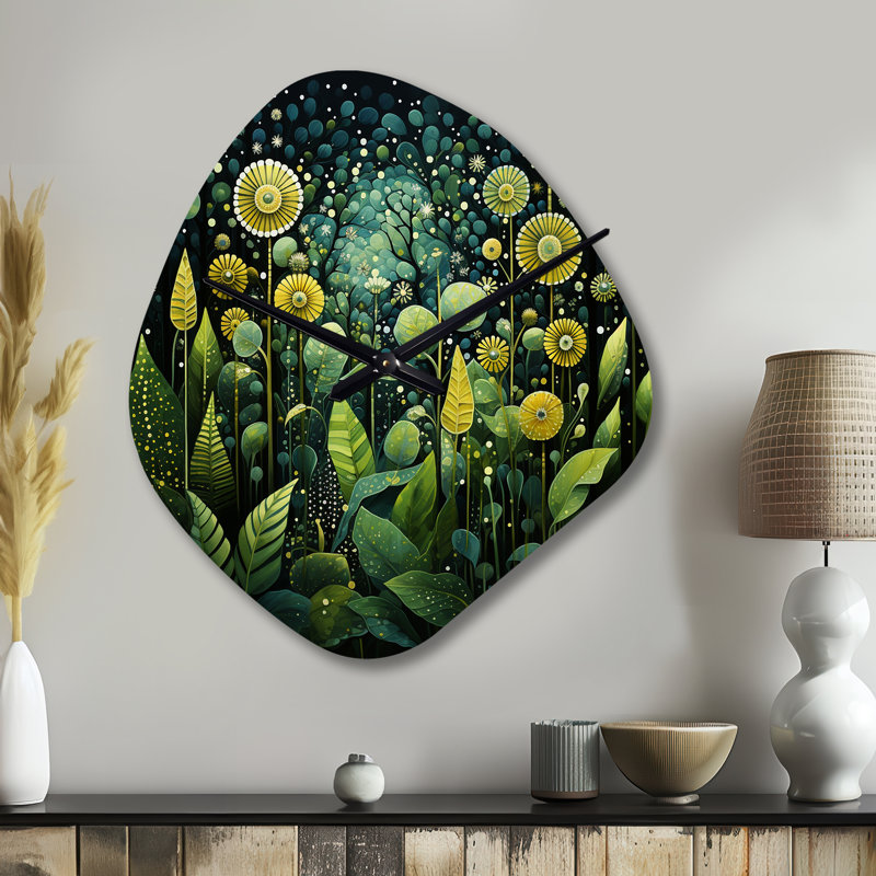Burmeister - Nebula Shape Large Ferns 3D Wall Clock, Small