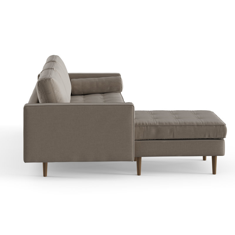 Canapé modulaire à méridienne réversible Geo, Tissu gris