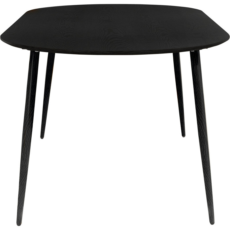 Oakpark Oval Metal Base Dining Table, Black, Black