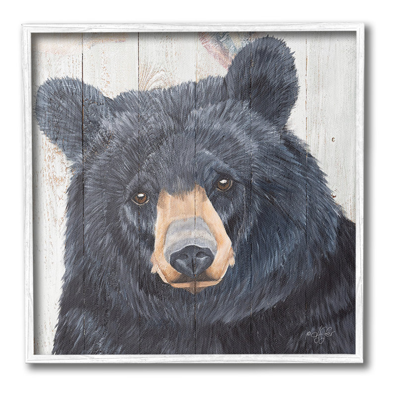 «Rustic Bear», estampe numérique par Diane Fifer, H 17 po x l 17 po, Giclée encadrée noir minuit