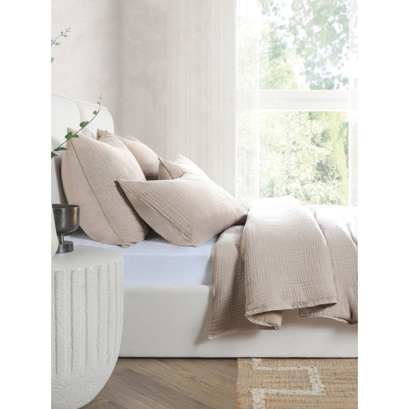 Housse de couette blanche Daila, Couette très grand, Brun