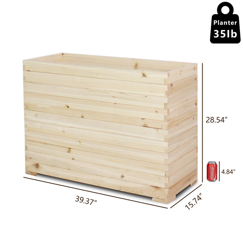 Lit de jardin surélevé en bois avec jardin 39 "x 28" x 15 "pour patio