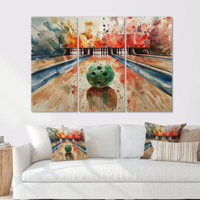 «Green Bowling Ball Full Strike II», ensemble de reproductions d'art mural