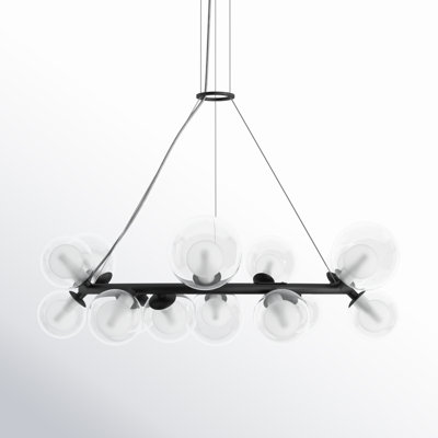 Zahara 14 - Light Wagon Wheel Glass Bubble Chandelier