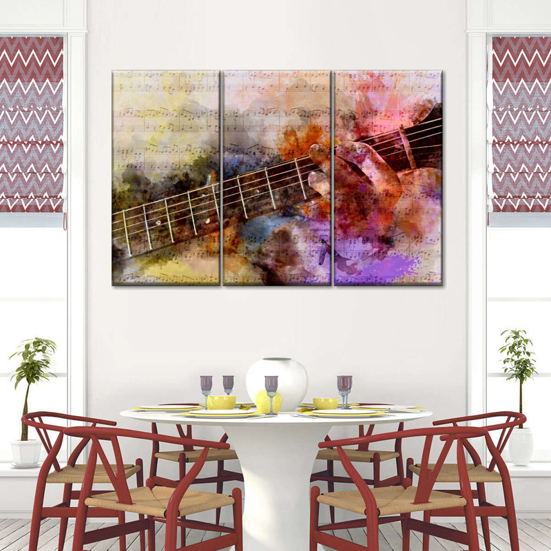 Guitare solo, reproduction sur toile, H 24 po x l 38 po x 1,25 po