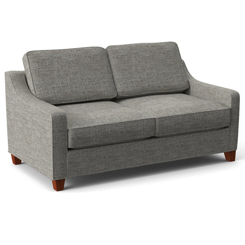 Clark 74" Square Arm Sofa Bed with Reversible Cushions, BM Cherry, Archetype Quartz, Hybrid