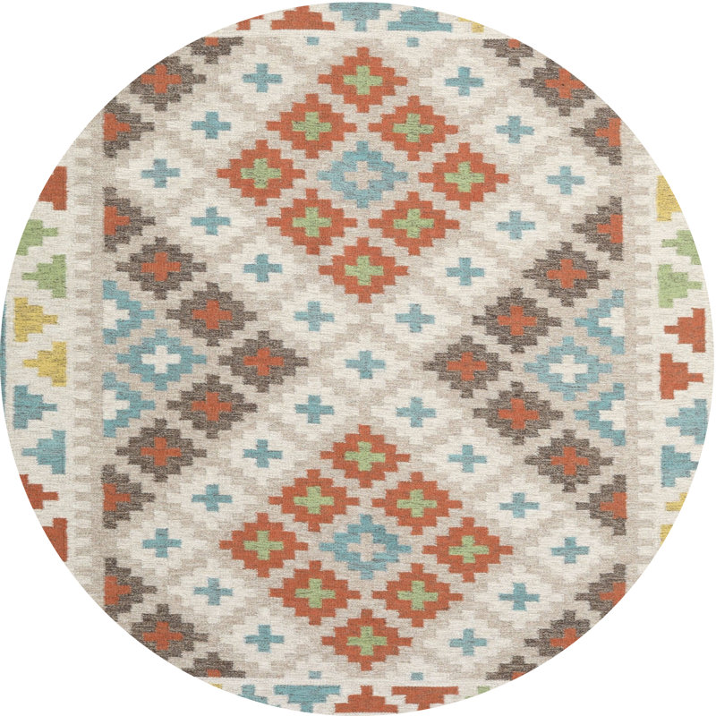 Geometric Indoor Rug, Round 6'
