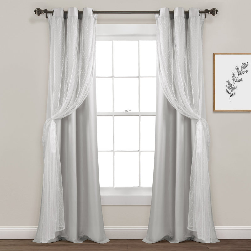 Sheer Curtain Single Panel, Light Gray